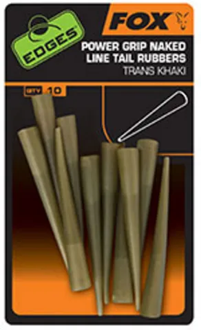 Fox Power Grip Naked Line Tail Rubbers 7 10pcs Trans Khaki