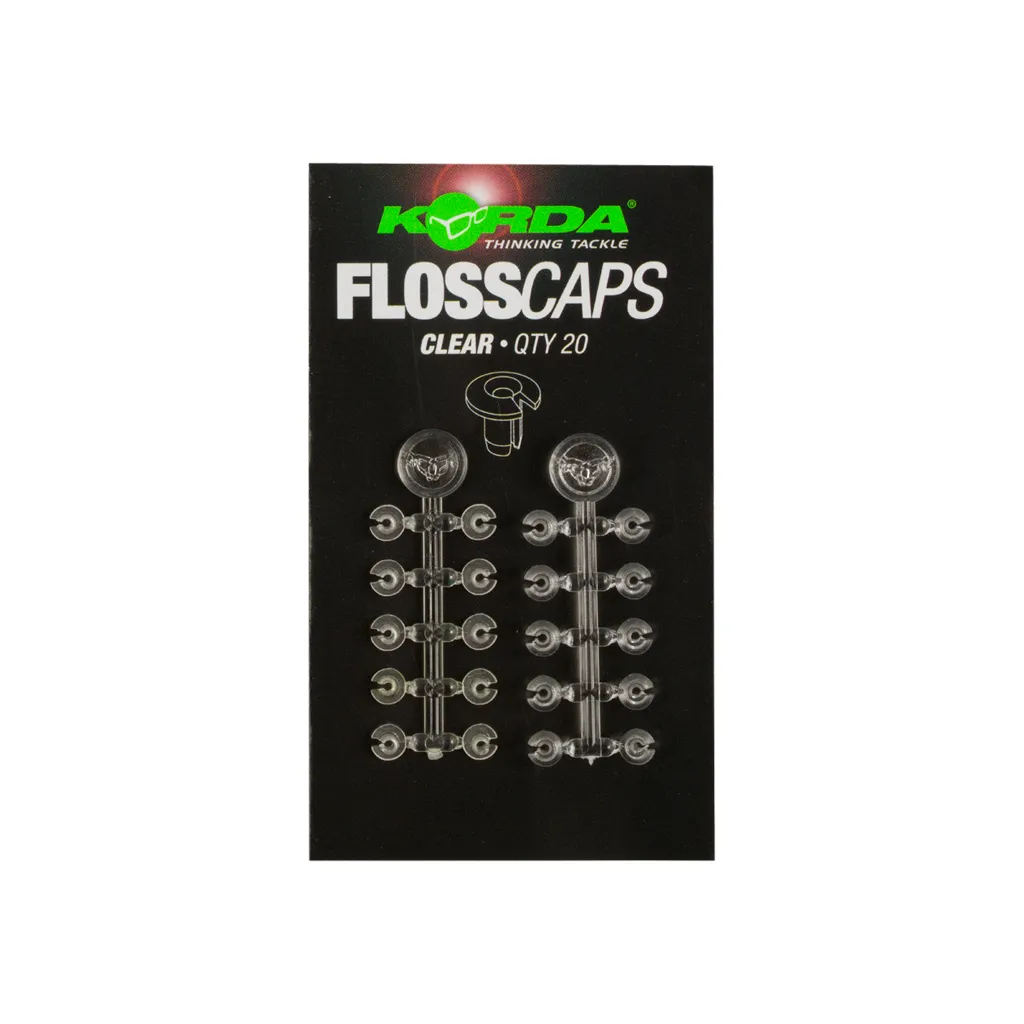Korda Floss Caps Rig-Zubehör Transparent 20St