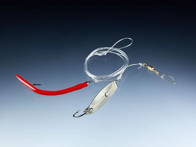 Balzer Gummi Makk-Dorschblinker System Ready-Made Rig #6/0 120cm Weinrot
