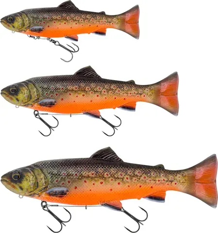 Savage Gear 3D Line Thru Pulsetail Trout Softbaits 25cm 185g 0.3–3m Slow Sinking Clear Rainbow Trout