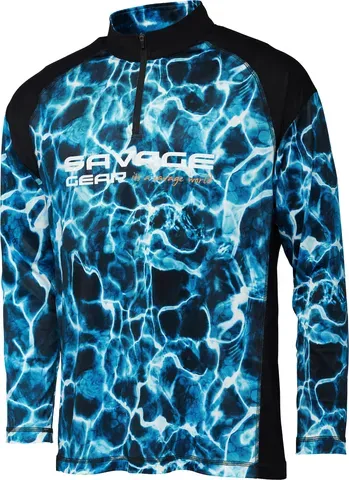 Savage Gear Marine UV Long Sleeve T-Shirt Clothes S Sea Blue