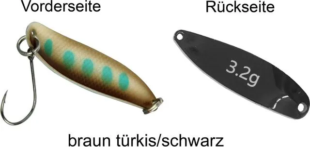 FTM Spoon Hammer Spoon 3.2g Tumbling Braun Türkis/Schwarz