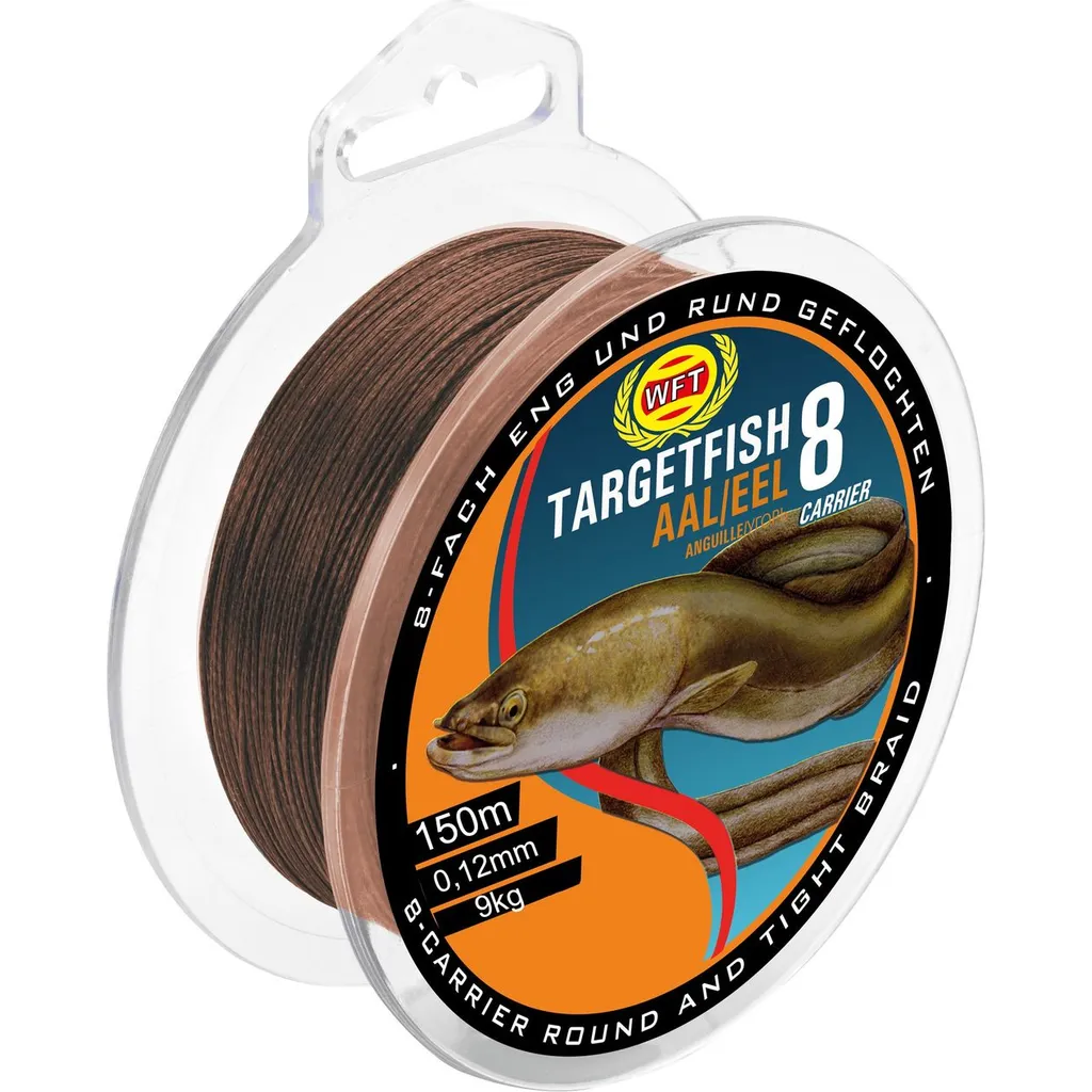 WFT TF8 Aal brown Geflochtene Angelschnur 0.12mm 9kg 160m