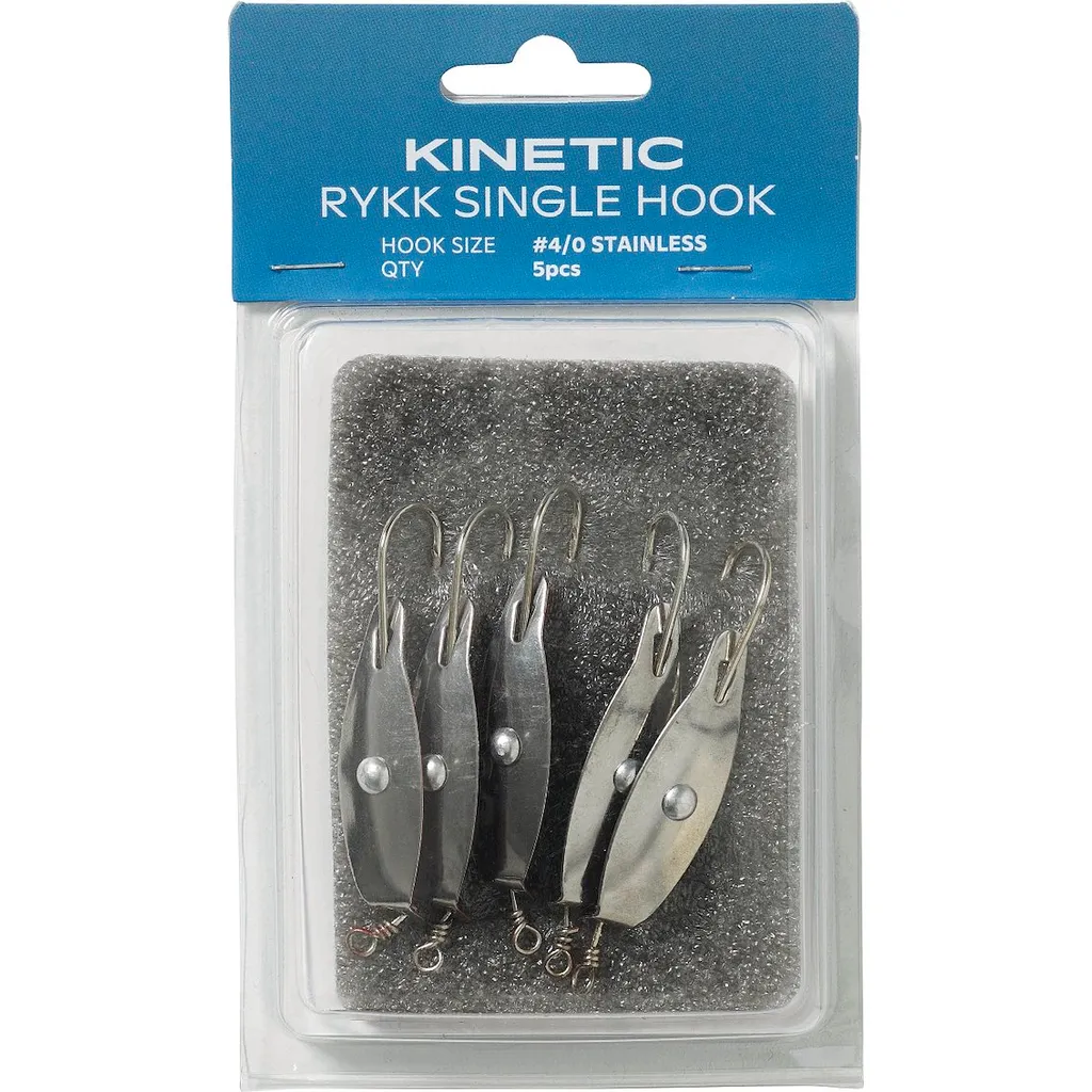 Kinetic Rykk Haken #4/0 Stainless/Red 5er