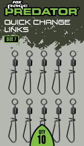 Fox Rage Quick Change Links Size 7 Snaps 10pcs