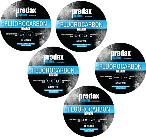Predax Fluorocarbon Line 5x30m 0.14–0.22mm 1.9–4.2kg Transparent