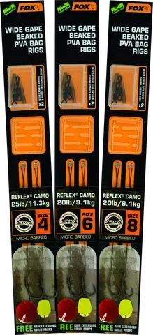 Fox Edges Wide Gape Beaked PVA Ready Rigs 11.3kg Size 4