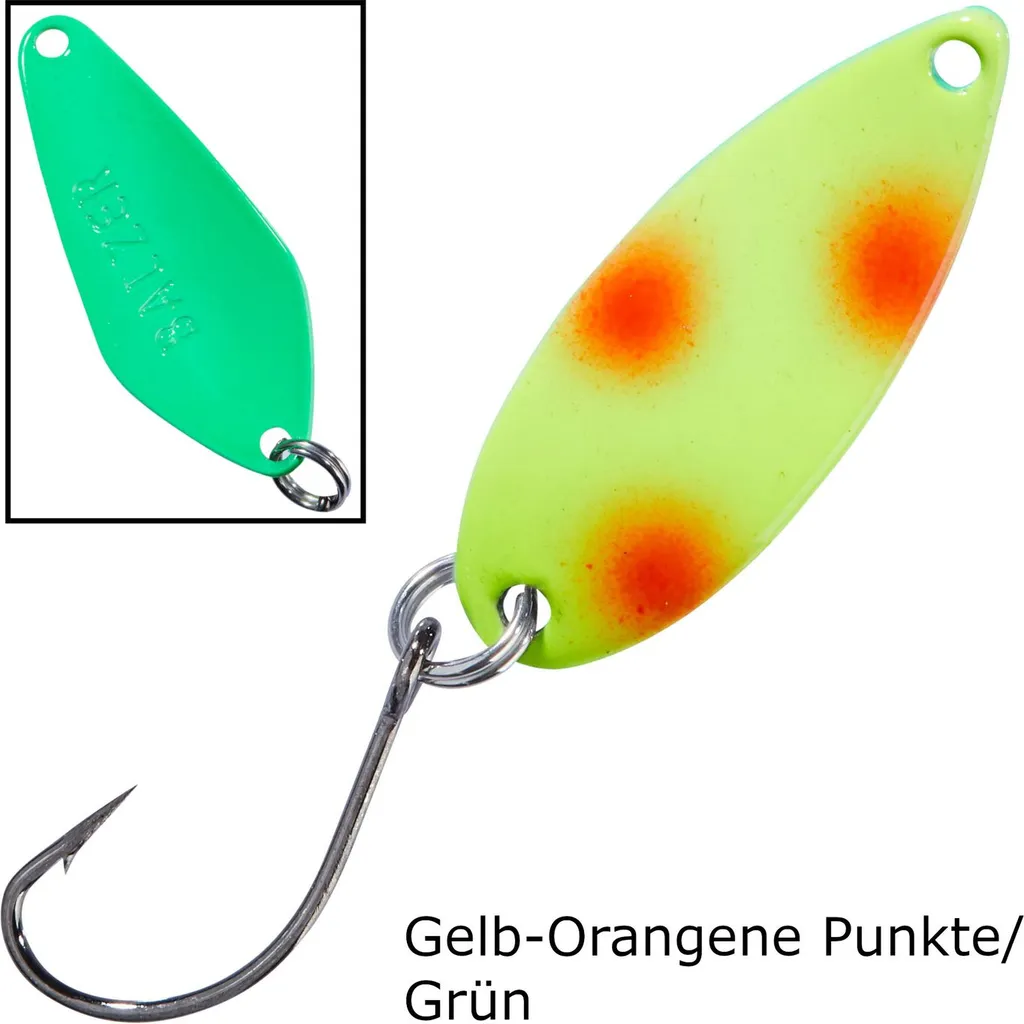 Balzer Spoons Pro Staff Series Catcher 2g Gelb-Orangene Punkte/Grün
