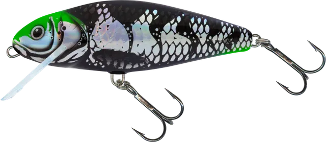Salmo Perch Floating Crankbait 8cm 0.5–2m 13g Holo Dark Green Head