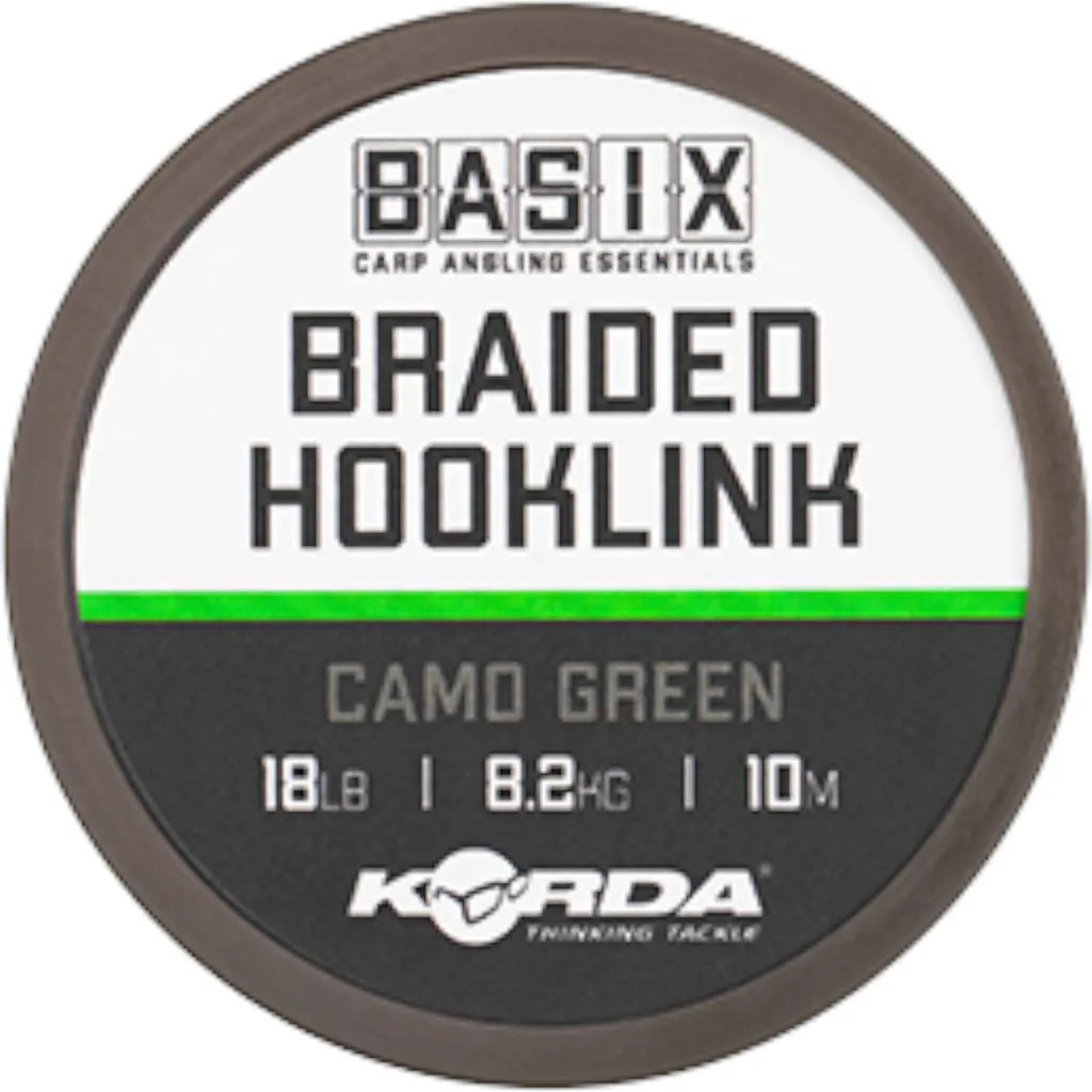 Korda Basix Braided Hooklink Camo Green 8.2kg
