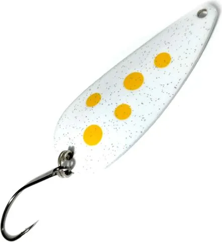 Troutwerk Spoon 4cm 5g White/Yellow Dots Single Hook