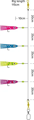 Kinetic Sabiki Octopus Fertige Montage 045 115cm #3/0