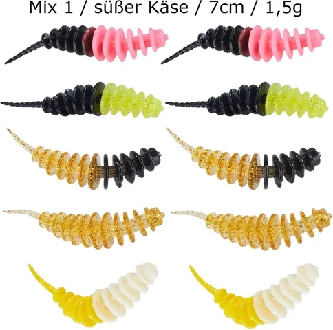 Balzer Trout Collector Forellenwürmer 7cm Mix 1 Süßer Käse