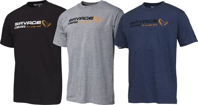 Savage Gear Signature Logo T-Shirt XL Blue Melange
