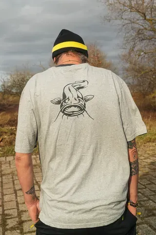 Black Cat Grey Marl T-Shirt Large