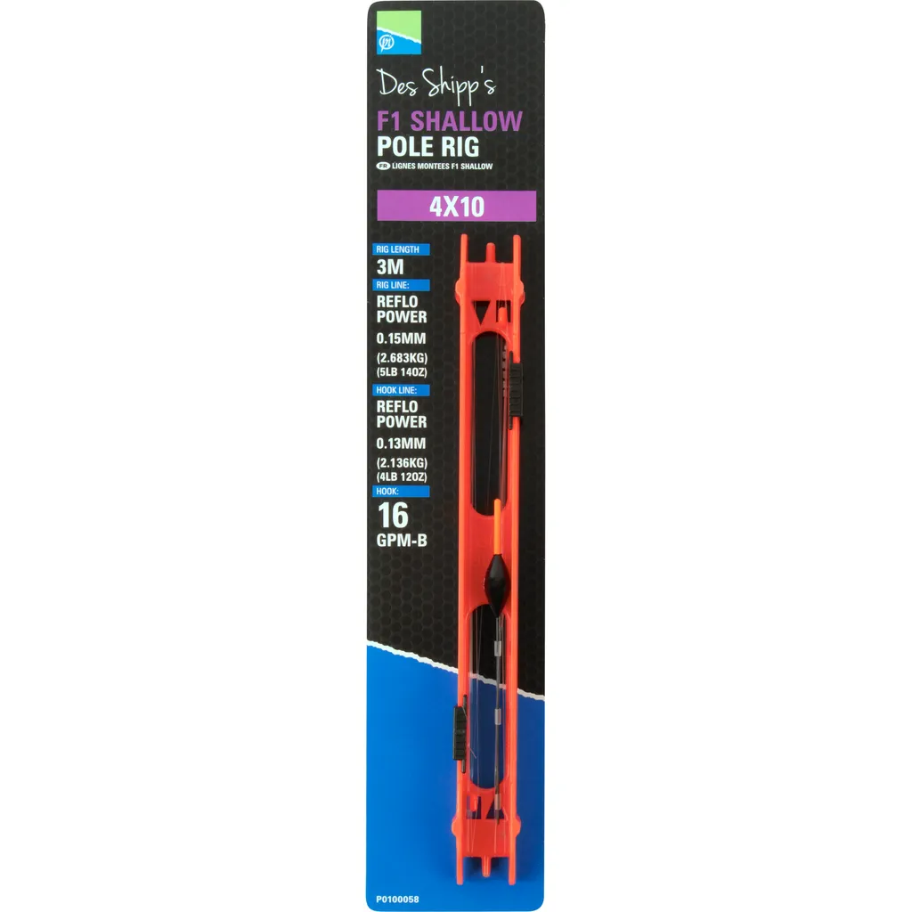 Preston F1 Shallow Pole Rig 4X10 #16