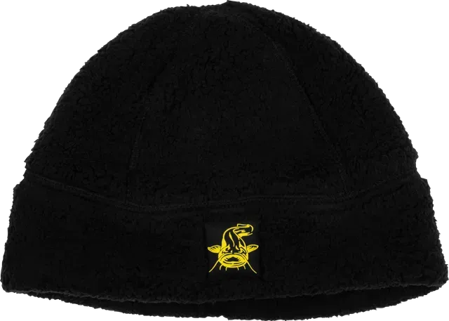 Black Cat Fleece Beanie Hat Black Polyester