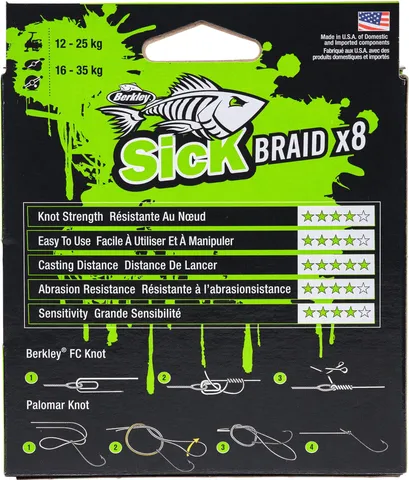 Berkley Sick Braid 0.14mm 16.5kg 150m Flame Green