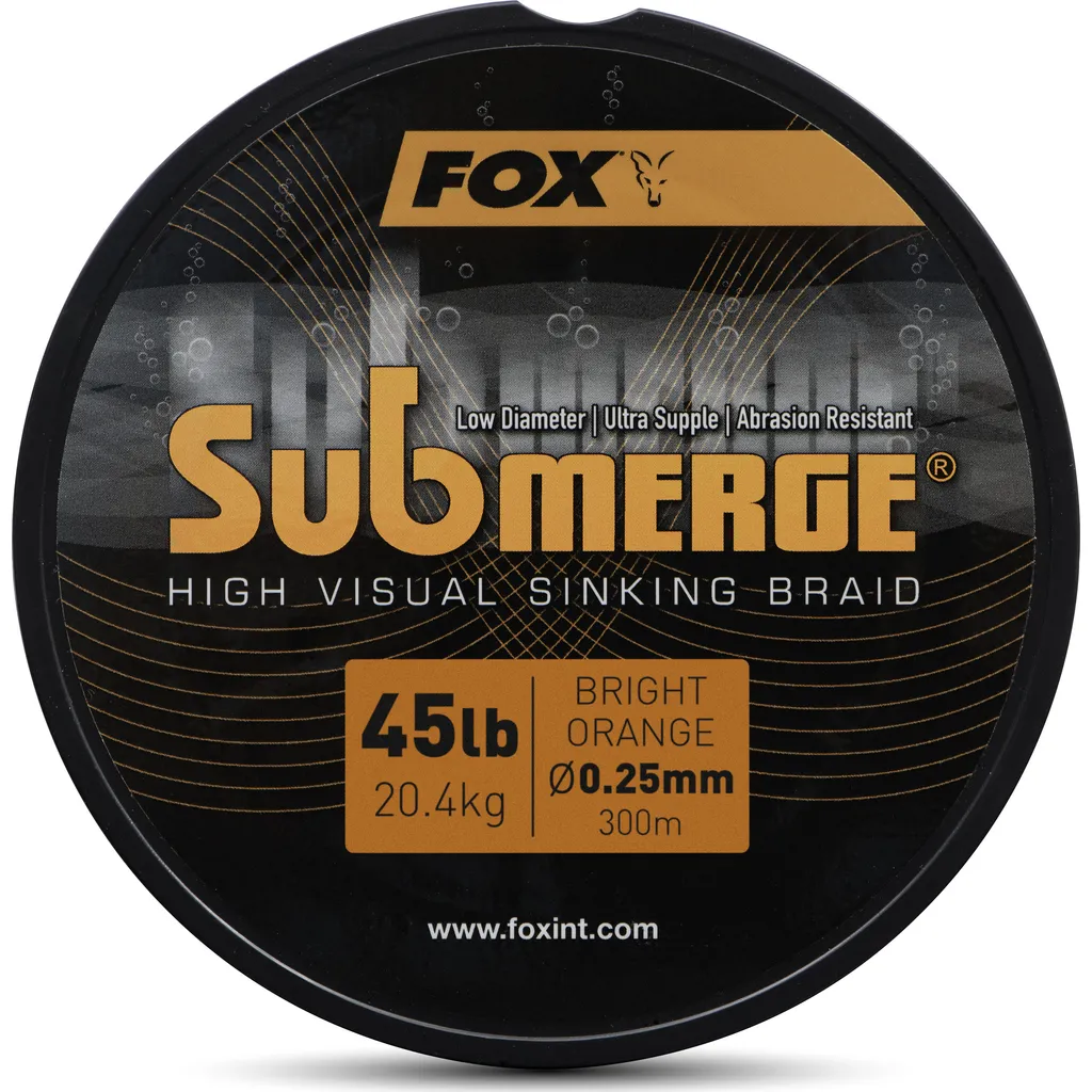 Fox Submerge Orange Sinking Braid 0.25mm 20.4kg 300m