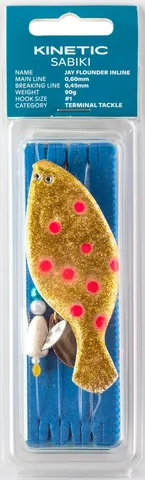 Kinetic Sabiki Jay Flounder Inline Vorfachmontage 120g 110cm #1 Glow/Pink Dots