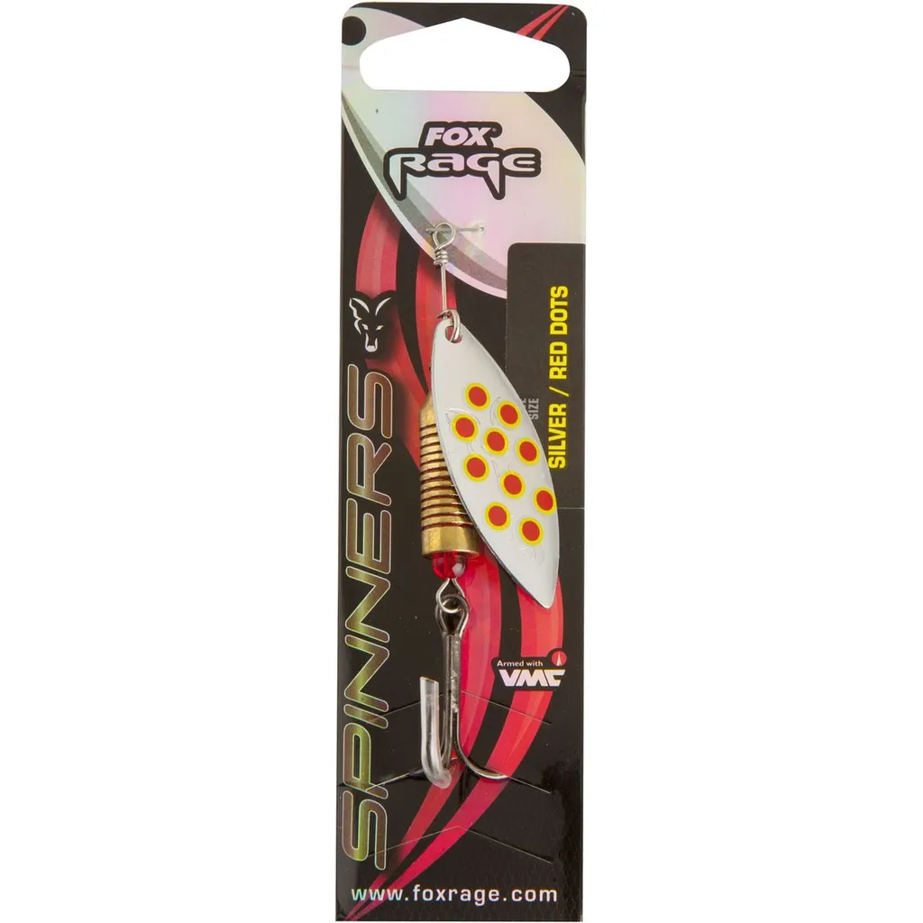 Fox Rage Blade Leaf Spinner 11.7g Silver Red Dots