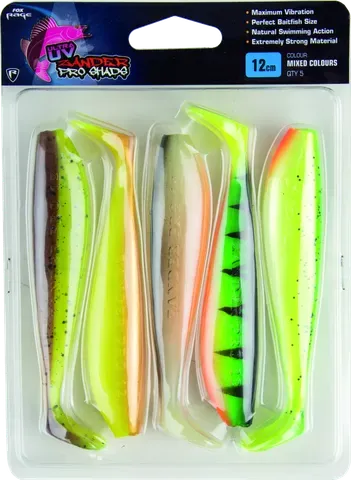 Fox Rage Zander Pro Shad 10cm 10g 5pcs UV Green Pumpkin, UV Sun Dance, UV Hot Olive, UV Fire Tiger, UV Lemon Tiger
