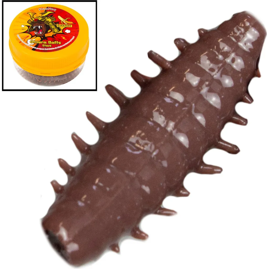 FTM Omura Baits Okto Banane Gummimaden 4cm Dunkelbraun