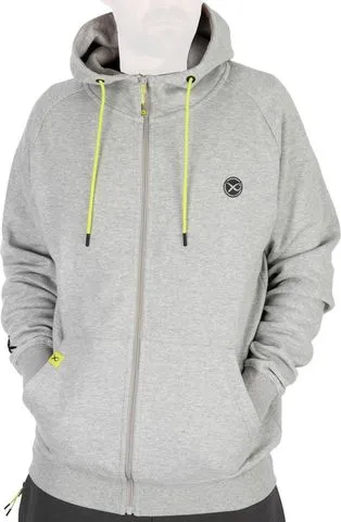 Matrix Full Zip Hoody Marl Grey/Lime XXL
