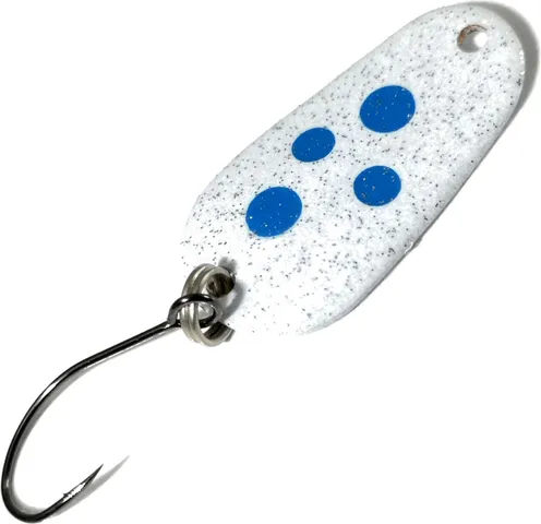 Troutwerk Spoon 2.8cm 3g Weiß/Blaue Punkte