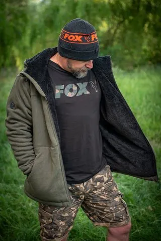 Fox Collection Sherpa Hoody Black/Orange S