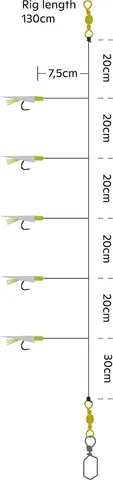 Kinetic Sabiki Silverstrike Ready-made Rigs #4 130cm 0.60mm 0.45mm