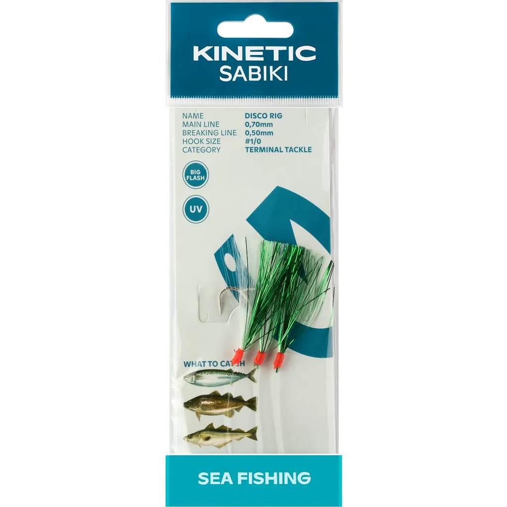 Kinetic Sabiki Disco #1/0 115cm Green/White Flash