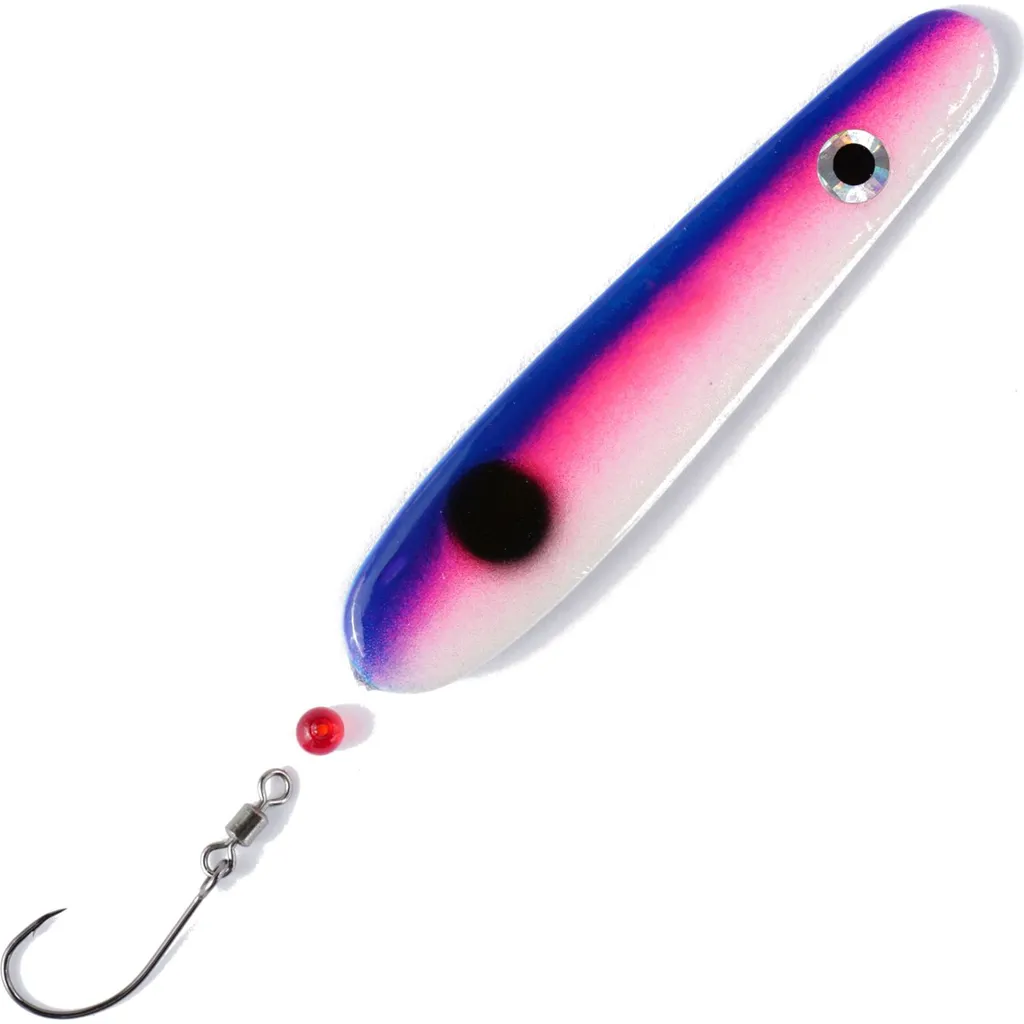 Troutwerk Inline Blinker Meerforellenköder 71250 7,4cm 22g Blau Pink Weiß