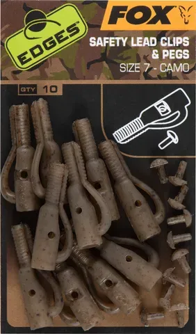 Fox Edges Camo Lead Clip + Pegs Size 7 10pcs