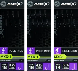 Matrix MXC-1 Fertigrig 16 10cm Barbless Pole Rig
