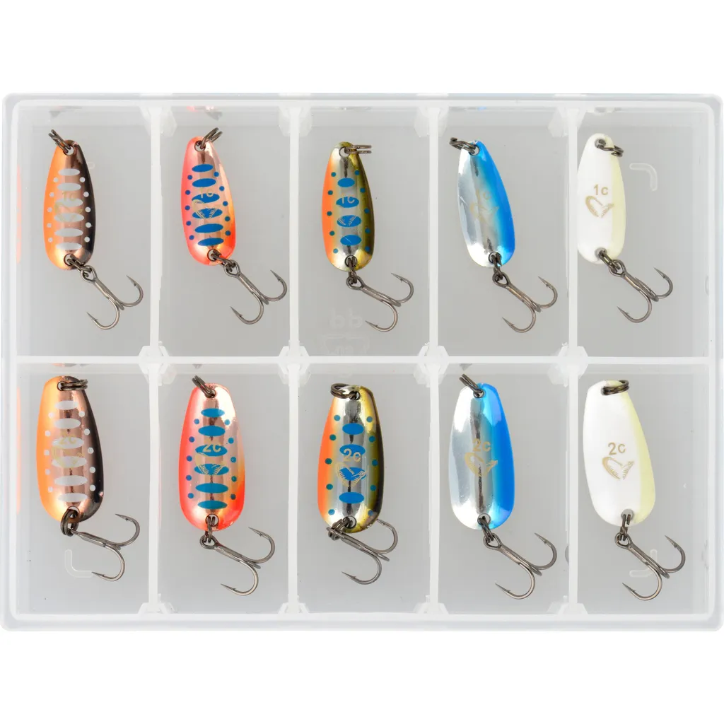 Savage Gear NAILS MICRO SPOON KIT 1 1c AND 2 S 10PCS 2.5–3.5g Assorted