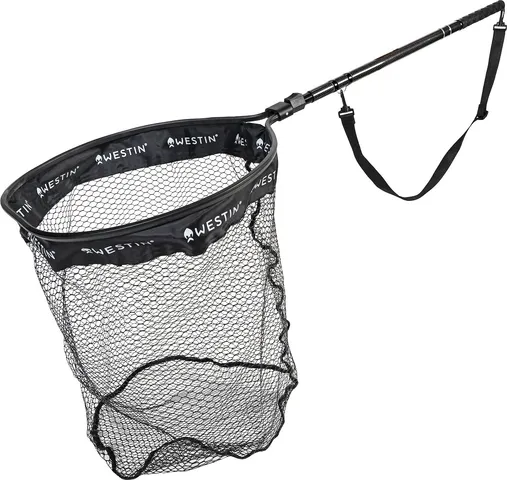 Westin W6 C&R Telescopic Landing Net 50–200cm 38x45cm Knotless Rubber Coated Carbon