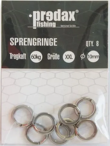 Predax Sprengringe Spaltringe 10mm 60kg Flacher Stahl XXL