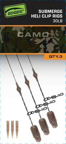 Fox Edges Camo Heli-Clip Rigs 13.6kg 75cm Submerge