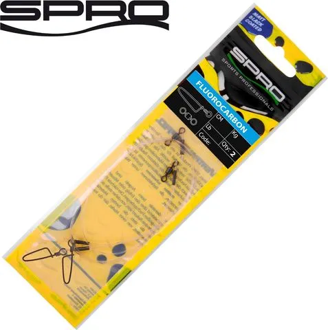 Spro Matt Black Leader Fluorocarbon 40cm 45kg 2pcs