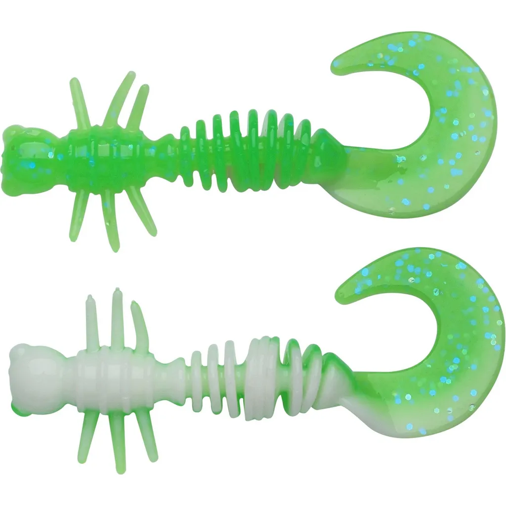 Berkley PowerBait Power Curly Gummiköder 4cm Spring Green White