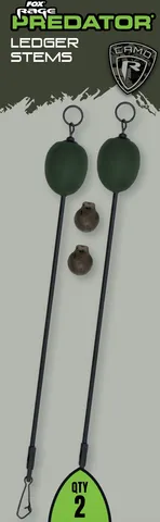 Fox Rage Predator Ledger Stems Rig Accessories 2pcs Dark Green Medium
