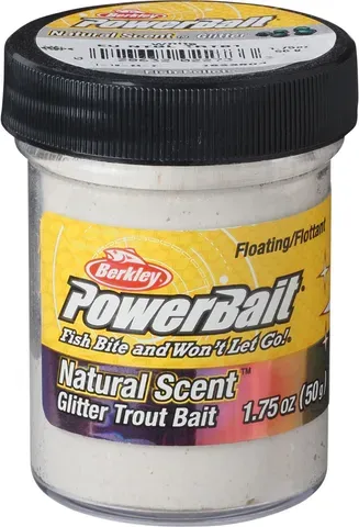 Berkley PowerBait Natural Glitter Forellenteig White Glitter / Fischpellet