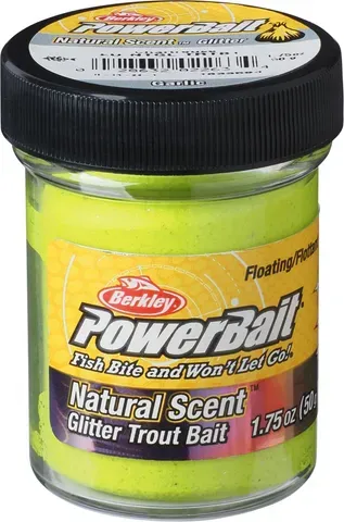 Berkley PowerBait Natural Glitter Forellenteig Chartreuse Glitter / Knoblauch