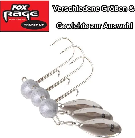 Fox Rage Spin Jig Jig Heads 25g 4/0 3pcs Natur / Silber