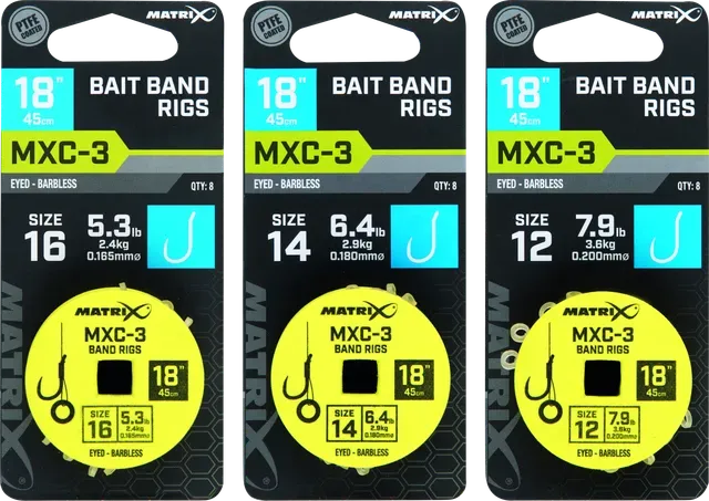 Matrix MXC-3 Ready-Made Rigs Size 16 45cm Barbless Bait Band