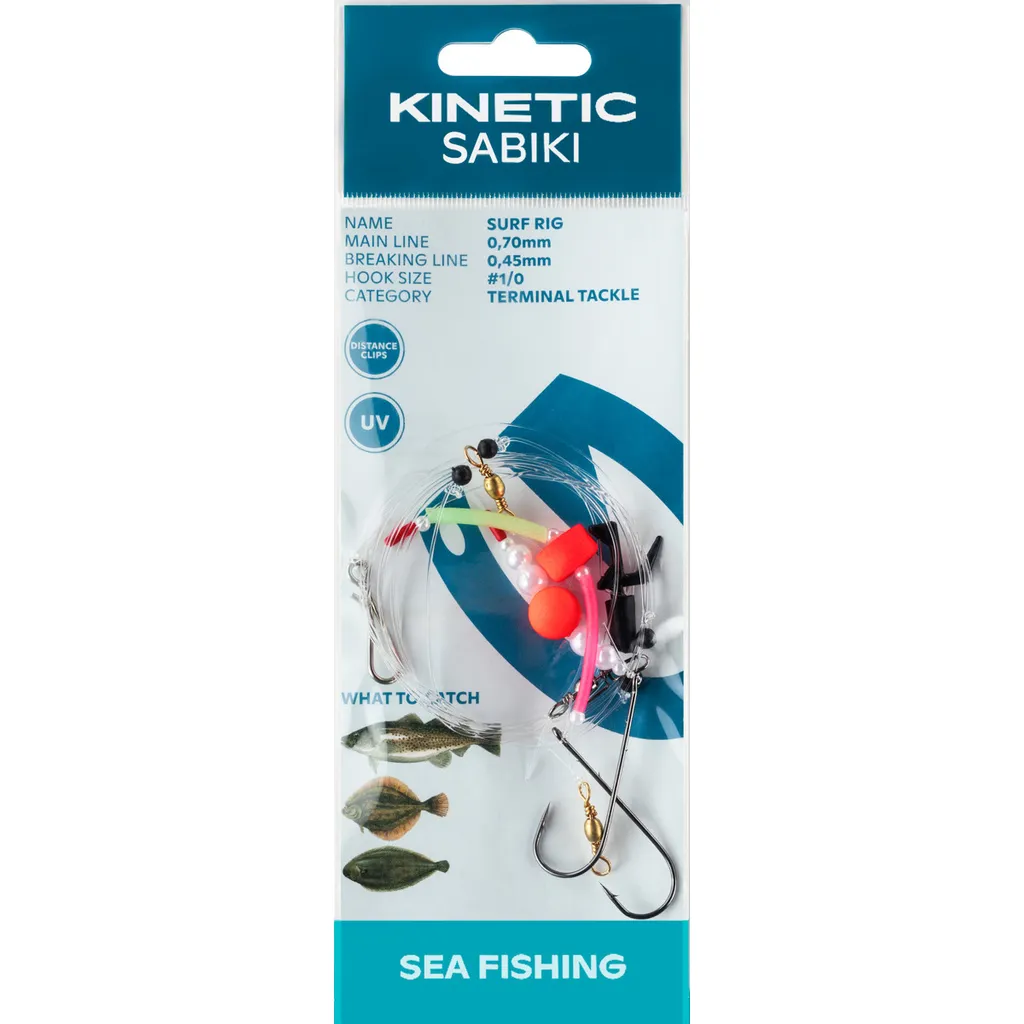 Kinetic Sabiki Surf Vorfächer #1/0 120cm Red Pearl