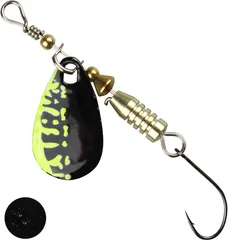 FTM Forellen Blinker Inline-Spinner 2.5g Chartreuse - Schwarz / Schwarz Glitter