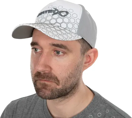 Matrix Hex Print Baseball Cap White