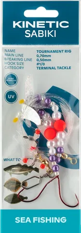 Kinetic Sabiki Tournament Fertigmontagen #1/0 120cm Orange Pearl Silver